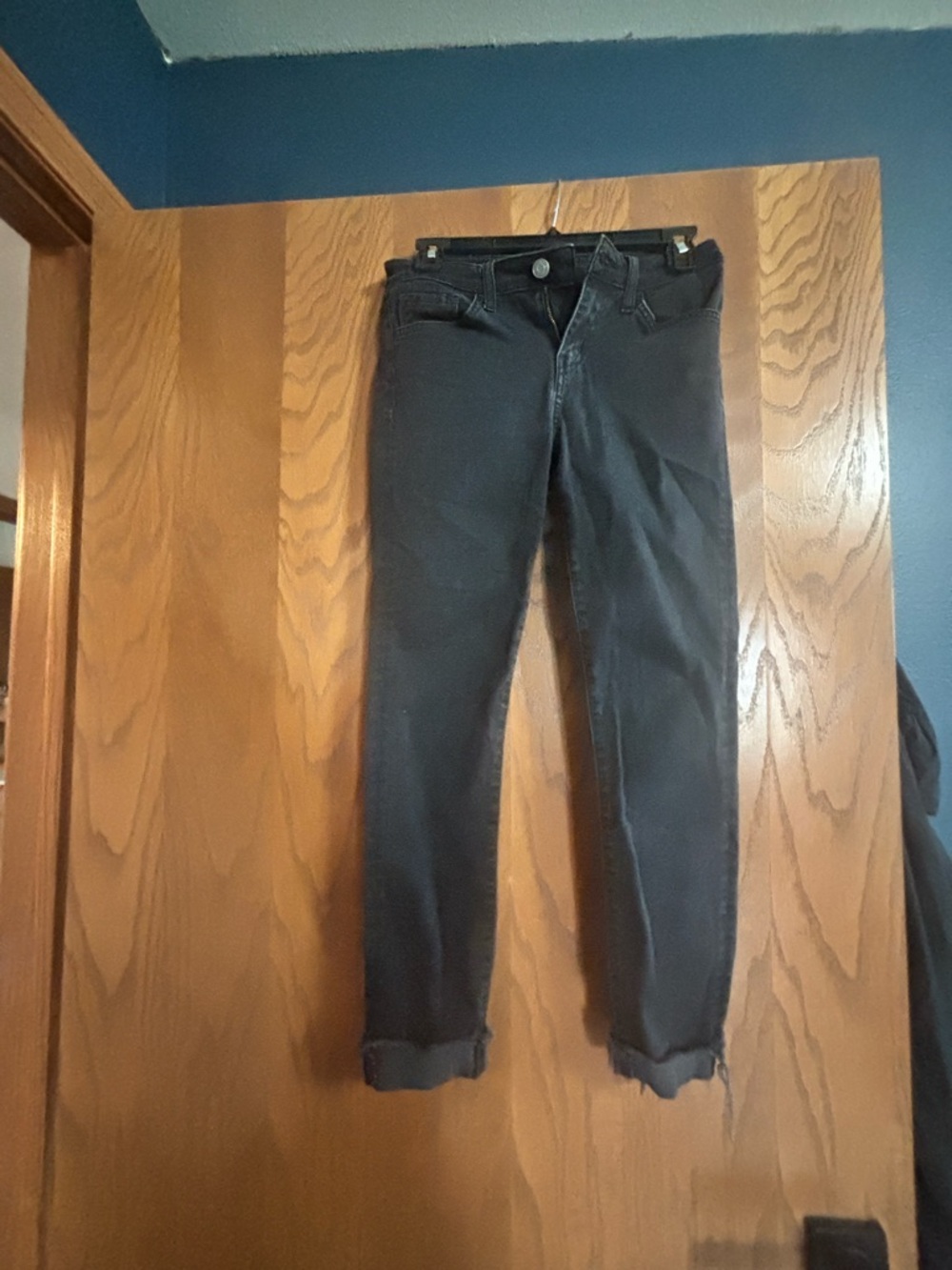 Black Skinny Jeans - Raw Hem